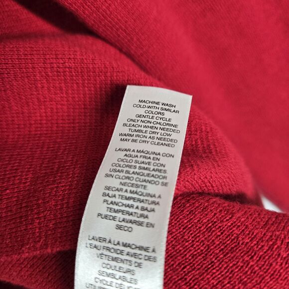 Chico's Convertible Cardigan Sz 2-L Red 100% Cotton Long Sleeve Snap Closure - Picture 10 of 14